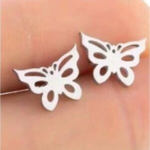 Elegant Silver Butterfly Earrings